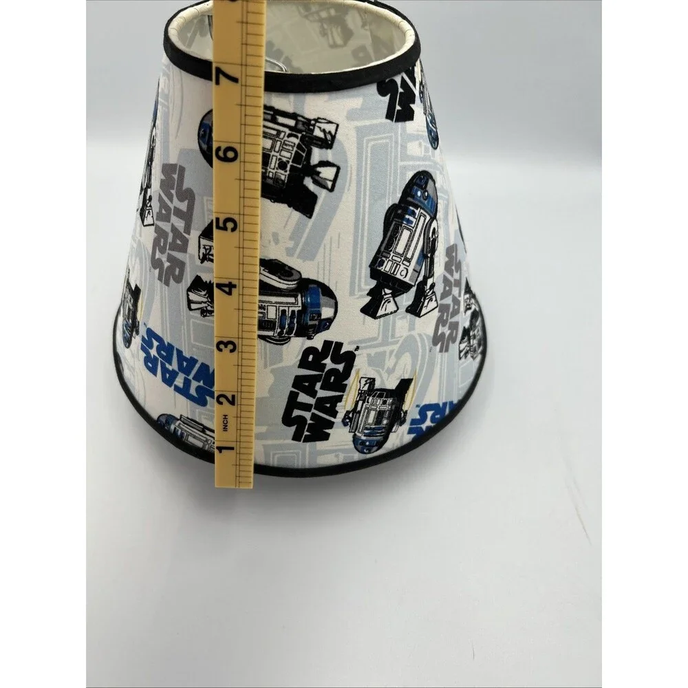 Star Wars R2-D2 Lamp Shade Fabric Blue Gray Black Kids Room 7” Tall